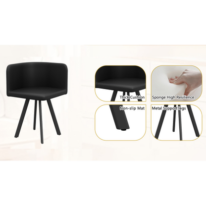 Comedor Ovalado 6 Puestos - Madera, Mármol Blanco y Cuero Sintético 48 - 009