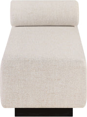 Zephyr - Linen Textured Fabric Upholstered Chaise - Painted Black Base