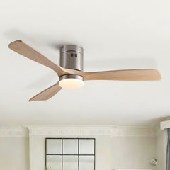 Low Profile Flush Mount Intergrated LED Ceiling Fan With Light And Silent Reversible Motor