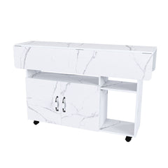 Multi Functional Folding Table With Storage Shelves And Wheels