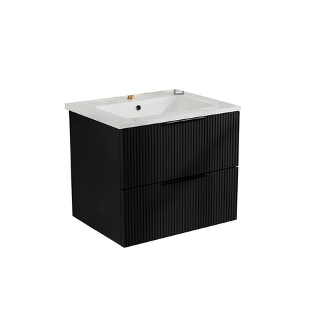 Modern Wall Mounted Floating Bathroom Vanity With Sink And Drawers