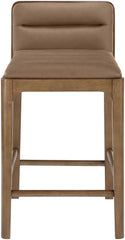 Ellis - Vegan Leather Upholstered Counter Stool (Set of 2) - Brown Base