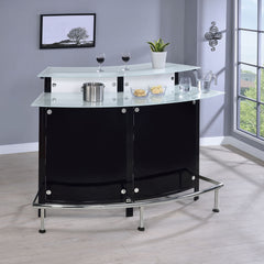 Keystone - Home Bar With Stemware & Wine Storage - Black
