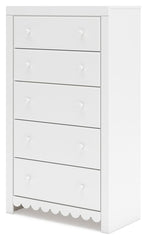 Mollviney - Five Drawer Chest - White
