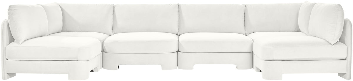 Hammond - Velvet Performance Fabric Upholstered 6 Piece U-Shaped Armless Sectional