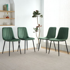 Dining Chair, Modern Kitchen Dining Chair With Cushion Back, Upholstered Side Chair With Coated Metal Legs, Family Kitchen Dining Room And Living Room