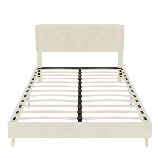 Upholstered Bed With Tufted Headboard