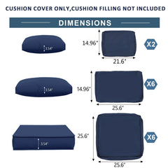 Outdoor Deep Seat Cushions For Patio Furniture Replacement, Cushion Set For Sectionals