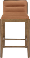 Ellis - Vegan Leather Upholstered Counter Stool (Set of 2) - Brown Base