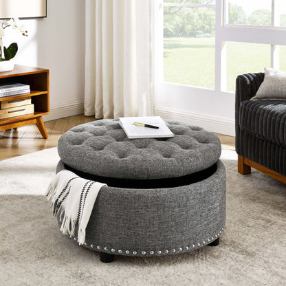 Tufted Storage Ottoman With Upholstery