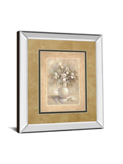 White Bounty I By Vivian Flasch - Mirror Framed Print Wall Art - White