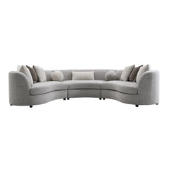 Ivria - Sectional Sofa With 9 Pillows - Gray Boucle