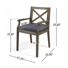 Perla - Dining Chair Set With Cushions 2 Piece - Dark Gray