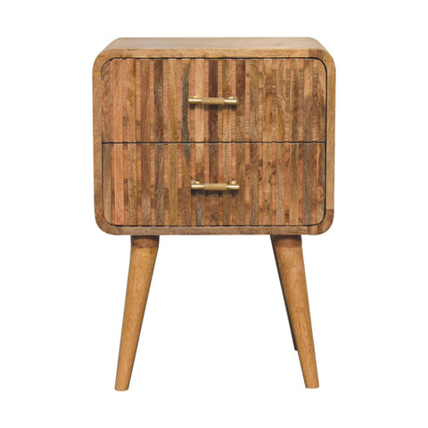 T Bar Ridged Nightstand - Oak