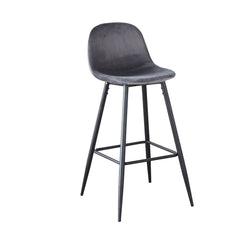Velvet Barstool With Back (Set of 2)