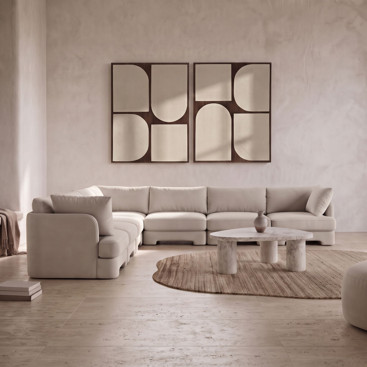 Hammond - Velvet Performance Fabric Upholstered 7 Piece Corner Sectional