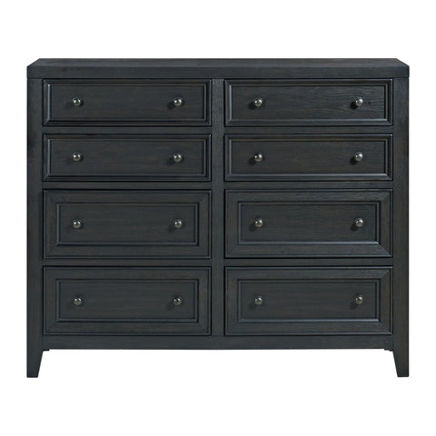8 Drawer Dresser With Framed Fronts And Smooth Metal Glides