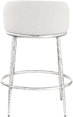 Ferro - Upholstered Counter Stool With Brushed Silver Base