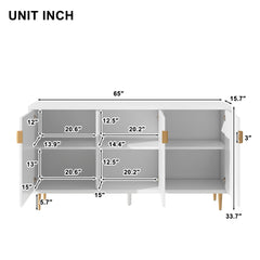 Modern TV Stand With 3 Doors And Adjustable Shelves