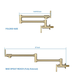 Modern Design Wall Mount Pot Filler Faucet Folding Stretchable