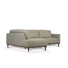 Tampa - 33" Sectional Sofa - Airy Green Leather