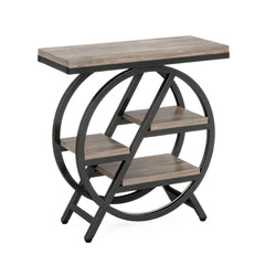 Modern Narrow End Table With 3 Tier Shelves