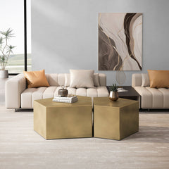 Irregular Pentagon Nesting Coffee Table Set