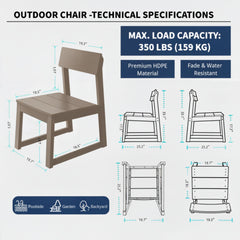All Weather Patio Dining Chairs (Set of 2)