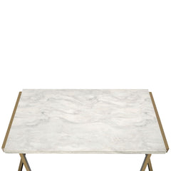 Boice II - Coffee Table - Faux Marble Top & Champagne