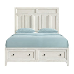 Storage Bed With Panel Headboard And Spacious Footboard Drawers