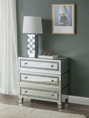 Noralie - 32" Cabinet - Mirrored, Faux Diamonds