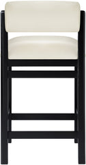 Roundhill - Faux Leather Counter Stool - Black Frame