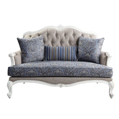 Ciddrenar - Loveseat With 3 Pillows - Fabric & White