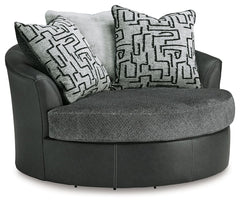 Brixley Pier - Oversized Swivel Accent Chair - Graphite