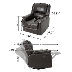 Glider Recliner With Swivel, Manual Reclining Chair