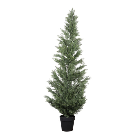Realistic Artificial Cypress Tree, UV Resistant Indoor / Outdoor Topiary Plant For Decoration - Green Leaves