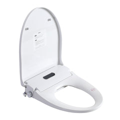 Smart Bidet Toilet Seat With Side Knob Adjustable Heated Seat With Water Temperature And Pressure Adjustment Portable Bidet - White