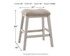 Skempton - Upholstered Stool (Set of 2) - White