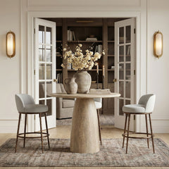 Ferro - Performance Fabric Upholstered Bar Stool - Antique Bronze