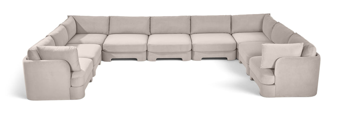 Hammond - Velvet Performance Fabric Upholstered 9 Piece Sectional