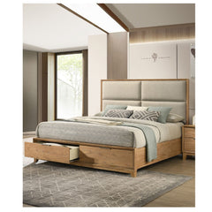 Contemporary Storage Platform Bed With Ultra Plush Headboard