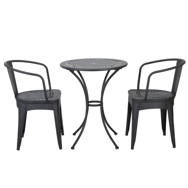 Ambrosia - 3 Piece Bistro Set With Leaf Motifs Top And Seat