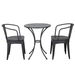 Ambrosia - 3 Piece Bistro Set With Leaf Motifs Top And Seat