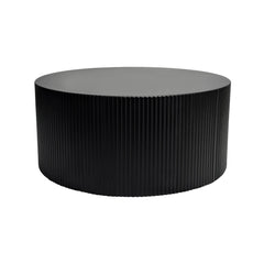 Modern Wave Stripe Round Coffee Table With Spacious Top
