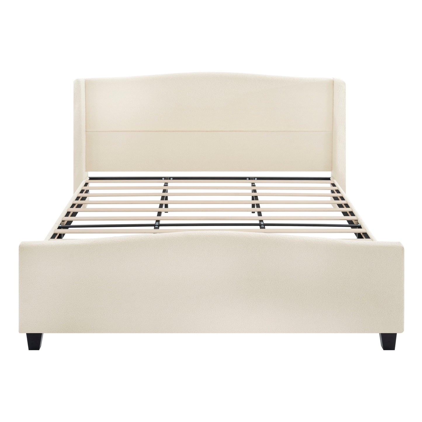 Platform Bed Frame With Tall Headboard And High Footboard