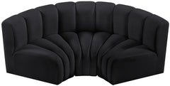 Arc - Velvet 3 Piece Modular U-Shaped Sofa