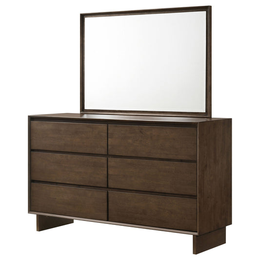 Hemlock - 6 Drawer Dresser With Mirror - Brown