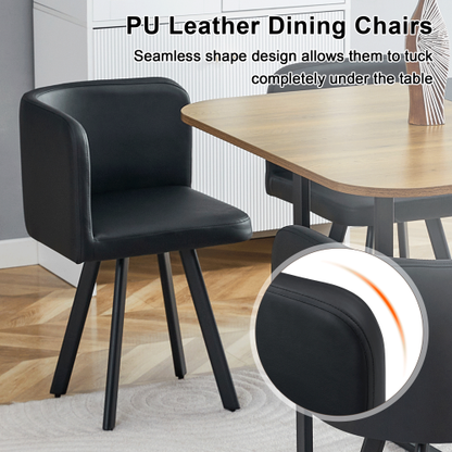 Comedor Rectangular 6 Puestos - Madera y PU Negro 48 - 010