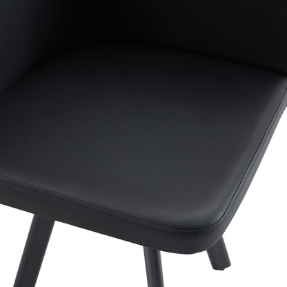 Comedor Rectangular 6 Puestos - Madera y PU Negro 48 - 010