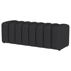 Modern Upholstered Tufted Accent Bench & Round Legs